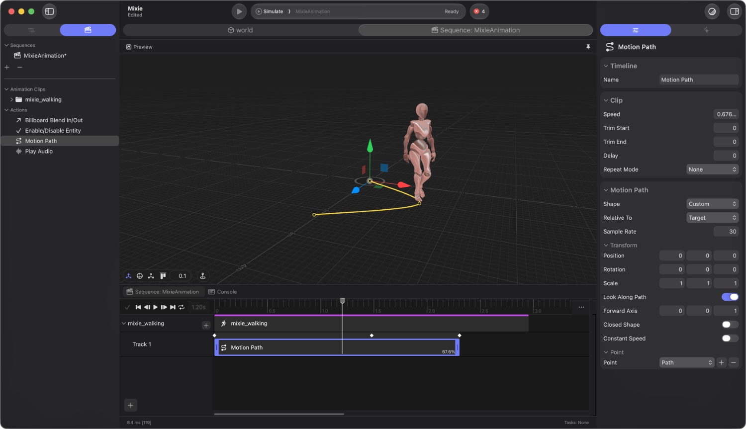 Reality Composer Pro V3 animation editors
